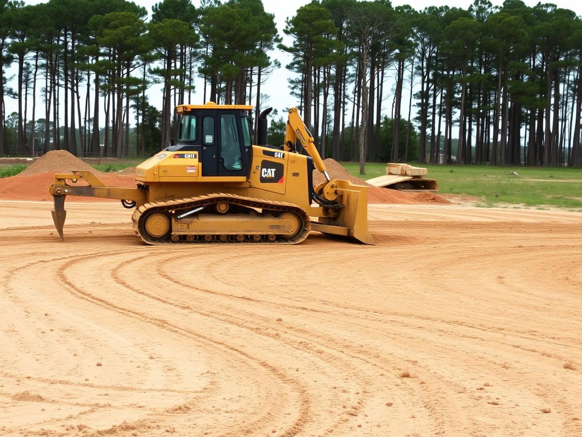 Pad grading and finish work
